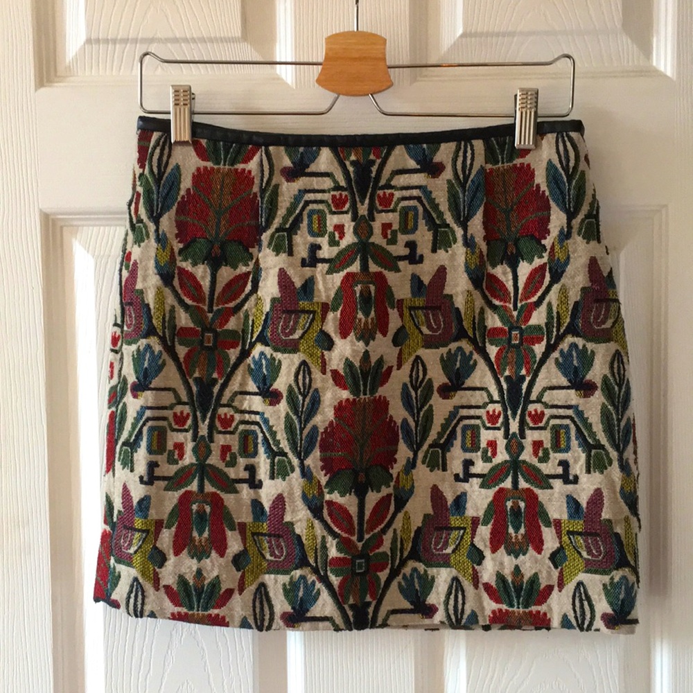 Zara embroidered skirt